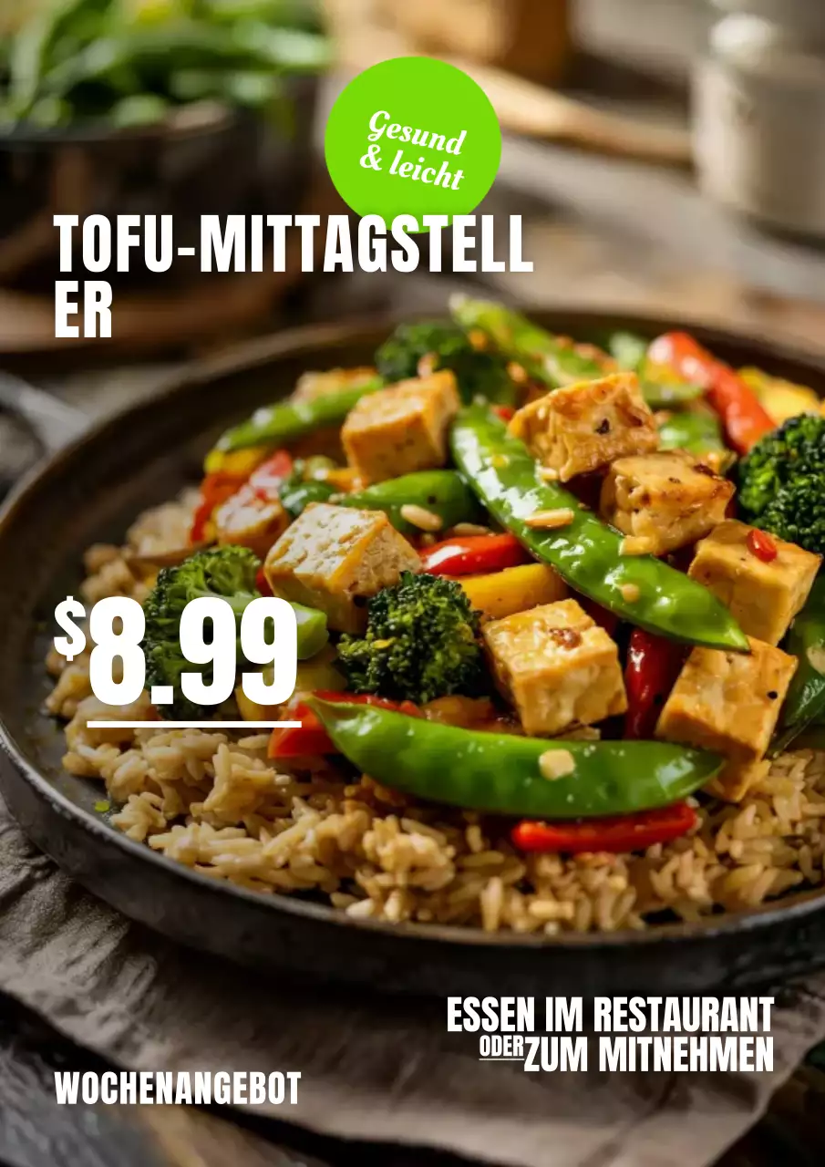 Grünes modernes Lunch-Werbeplakat