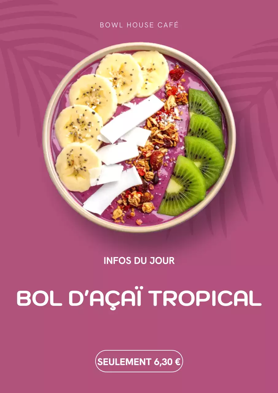 Affiche de promotion alimentaire moderne rose