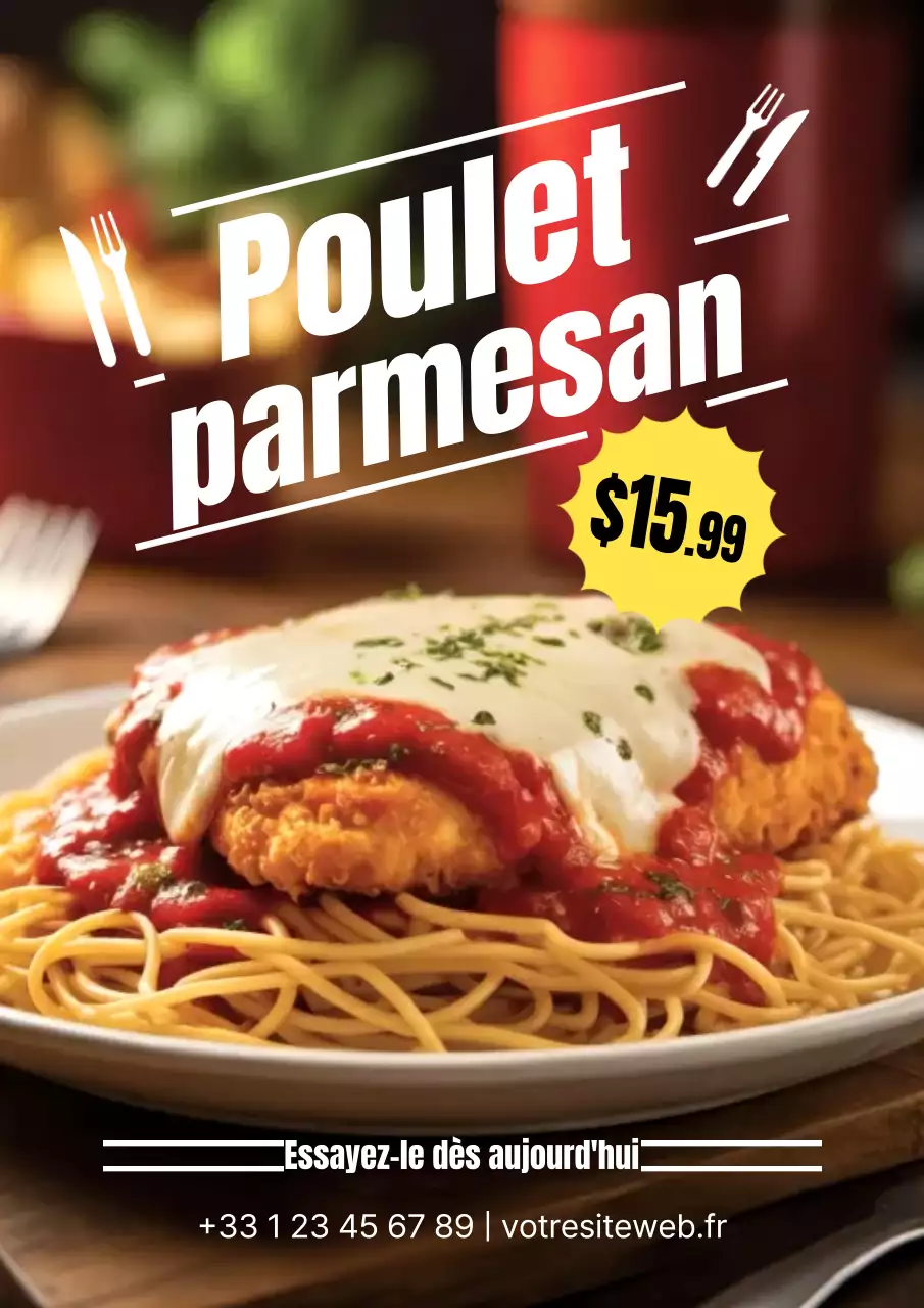 menu poulet classique rouge