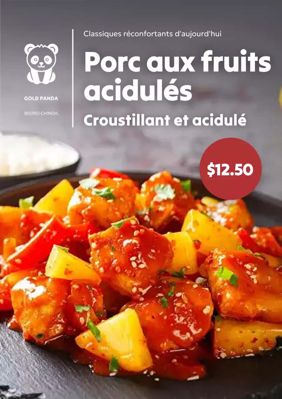 Affiche de promotion de nourriture moderne rouge