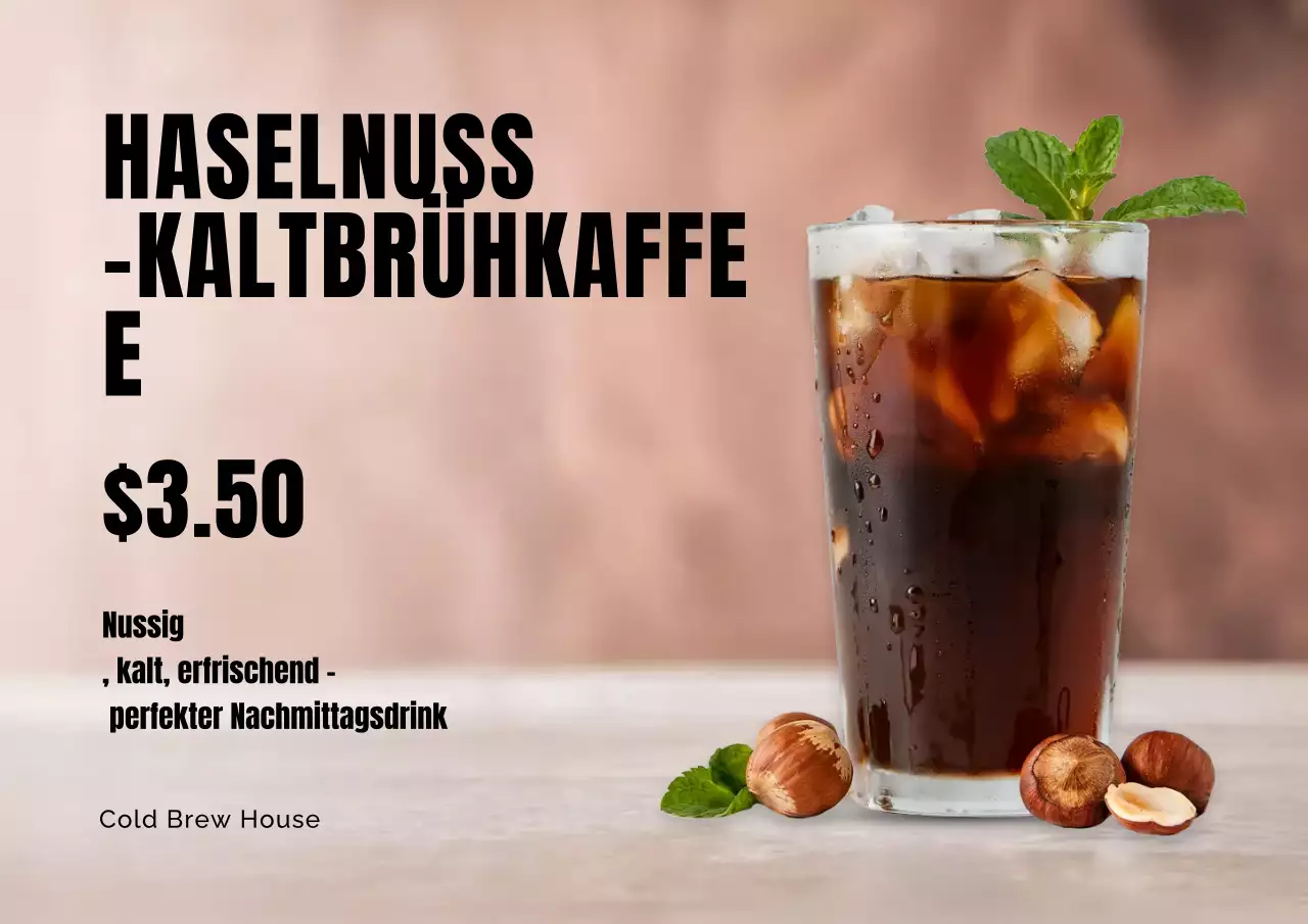 Braunes modernes Kaffee-Werbeplakat