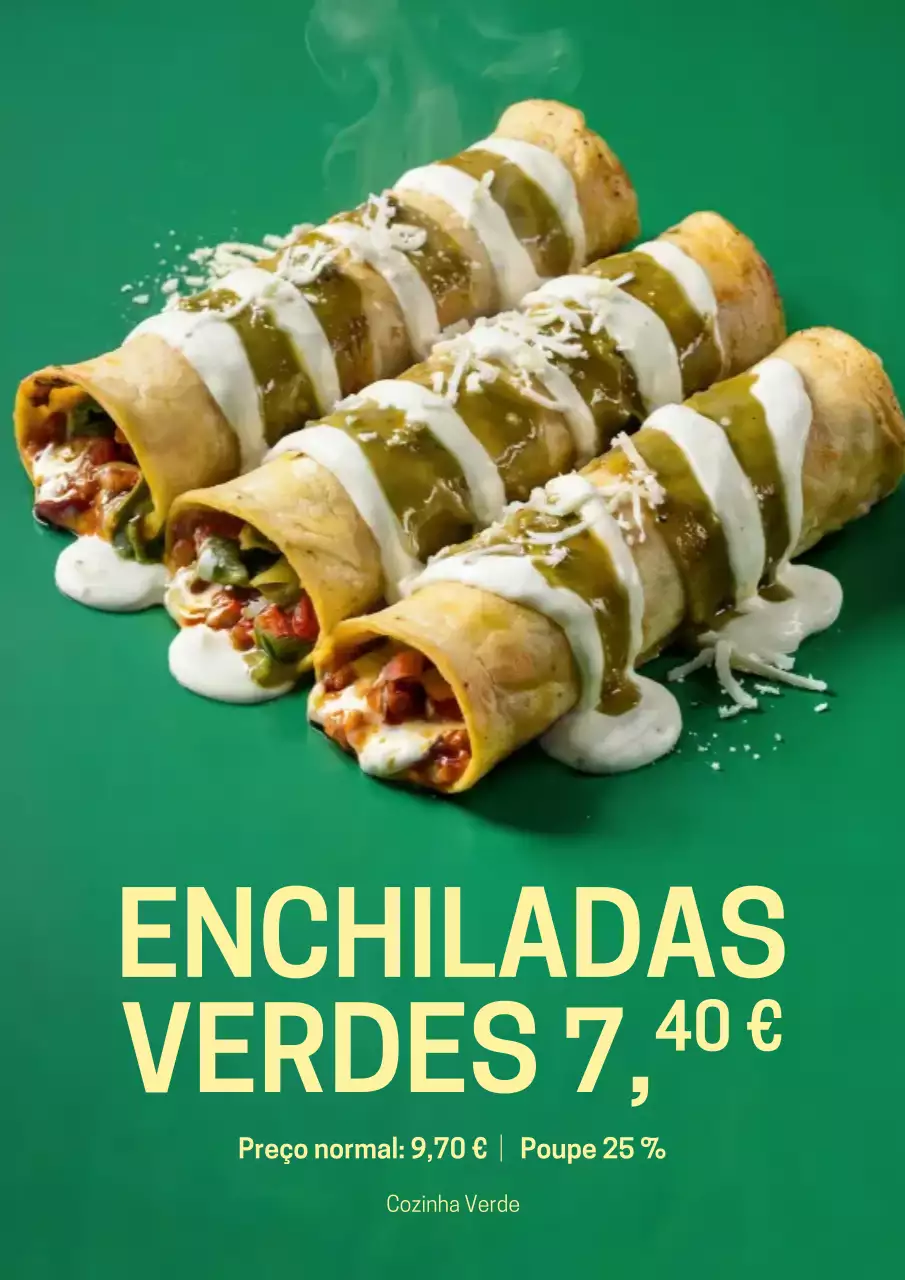 Cartaz de propaganda de comida moderna e verde