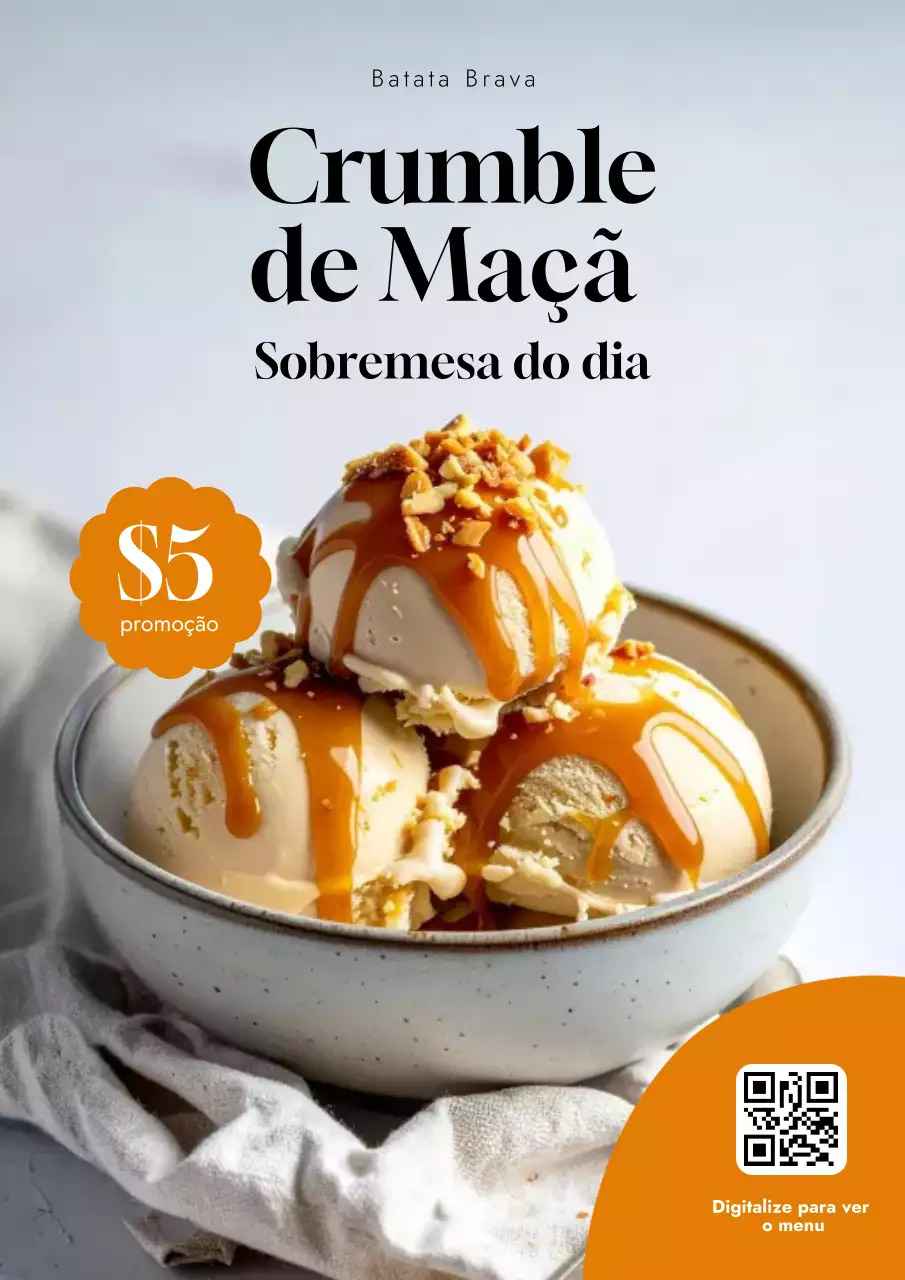 Cartaz promocional de sobremesa moderna laranja