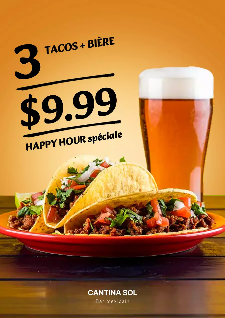 Affiche promotionnelle Orange Trendy Taco