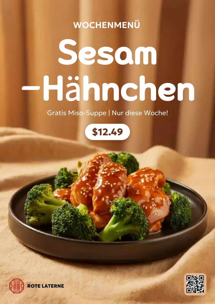 beige moderne Lebensmittelwerbung