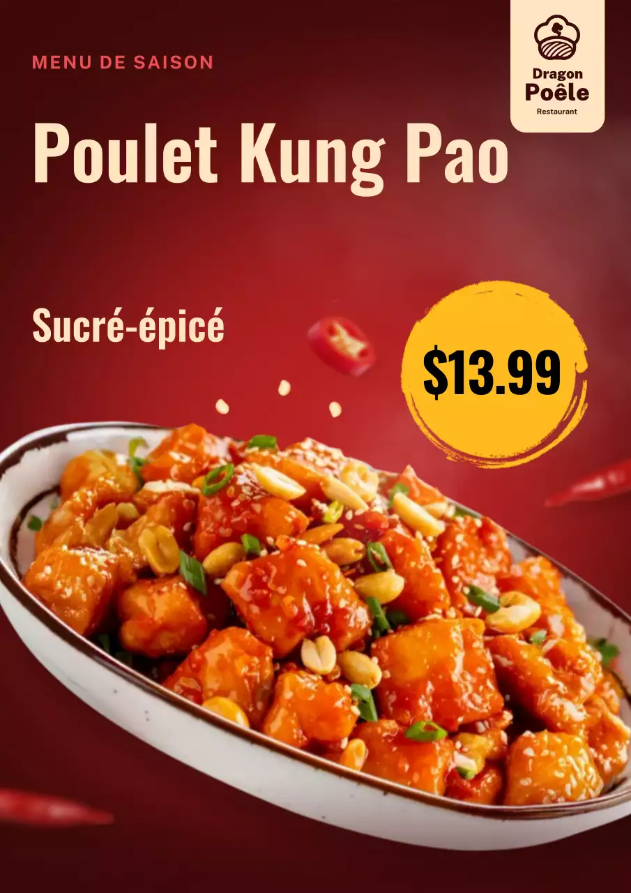 menu de cuisine moderne rouge