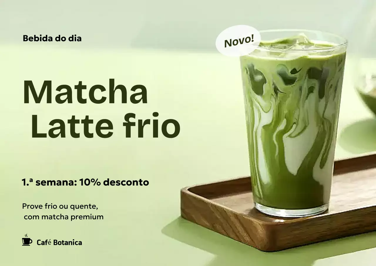 Cartaz de propaganda de bebida moderna verde