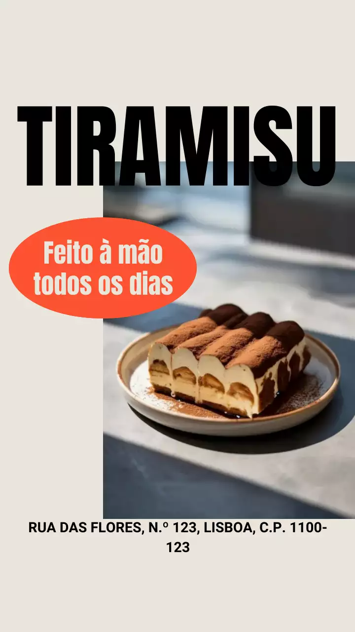 Publicação de sobremesa minimalista bege no Instagram