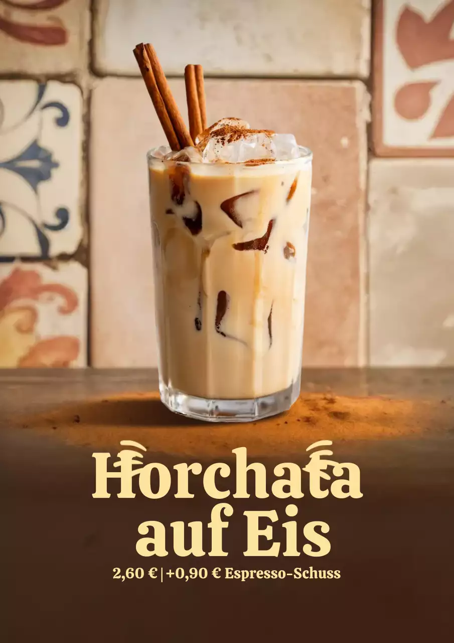 Beige rustikales Getränkewerbeplakat