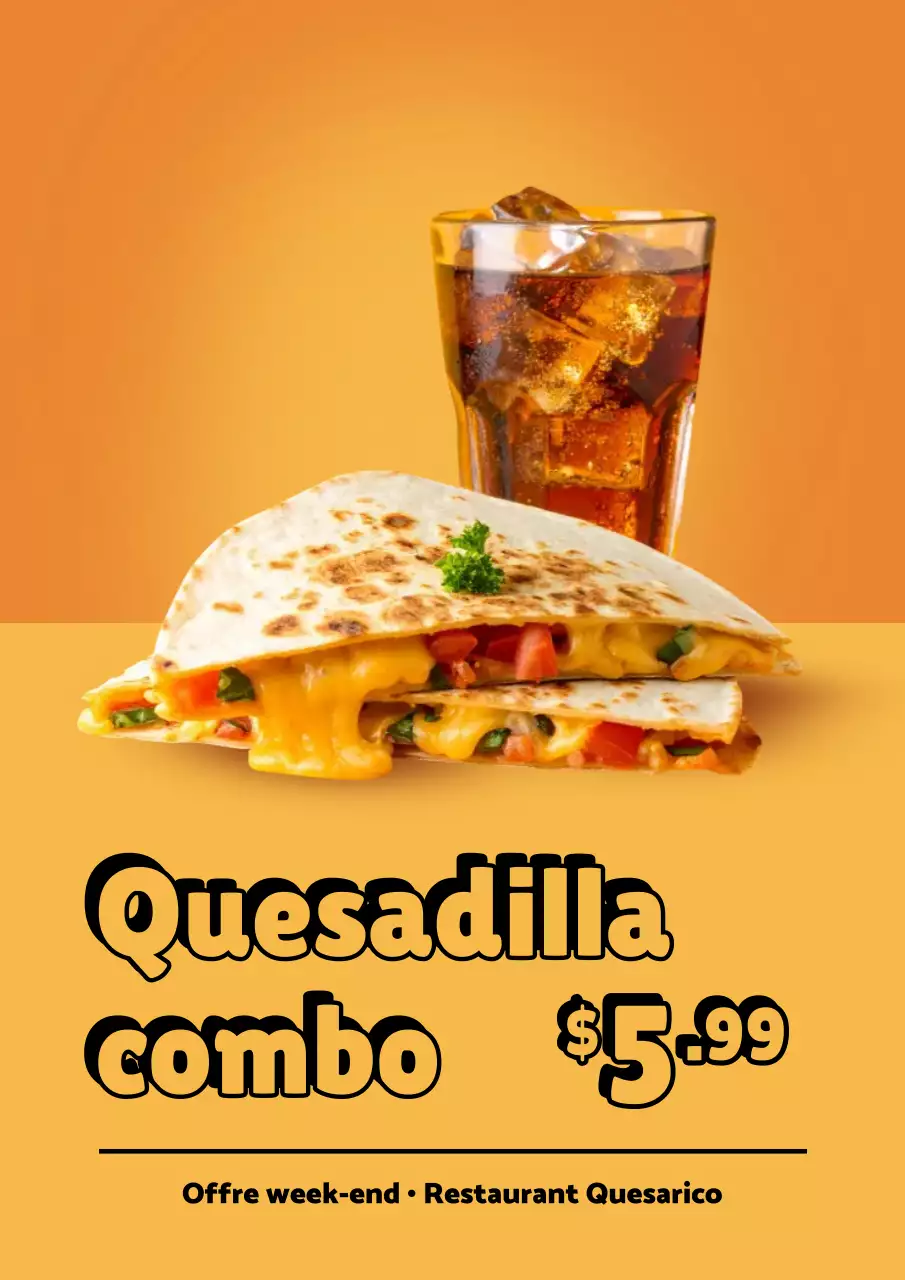 Affiche promotionnelle orange et audacieuse pour aliments