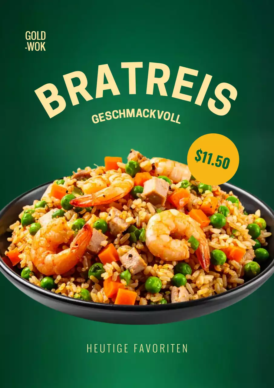 Grünes modernes Lebensmittelwerbungsplakat