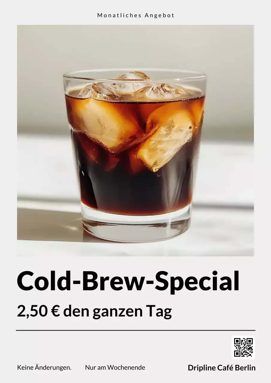 Beiges modernes Kaffee-Werbeplakat