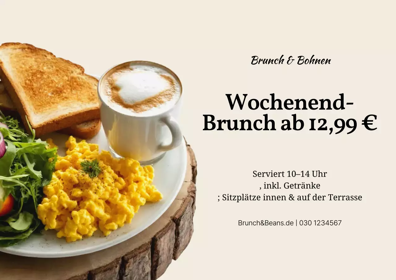 beige moderne Brunch-Aktion
