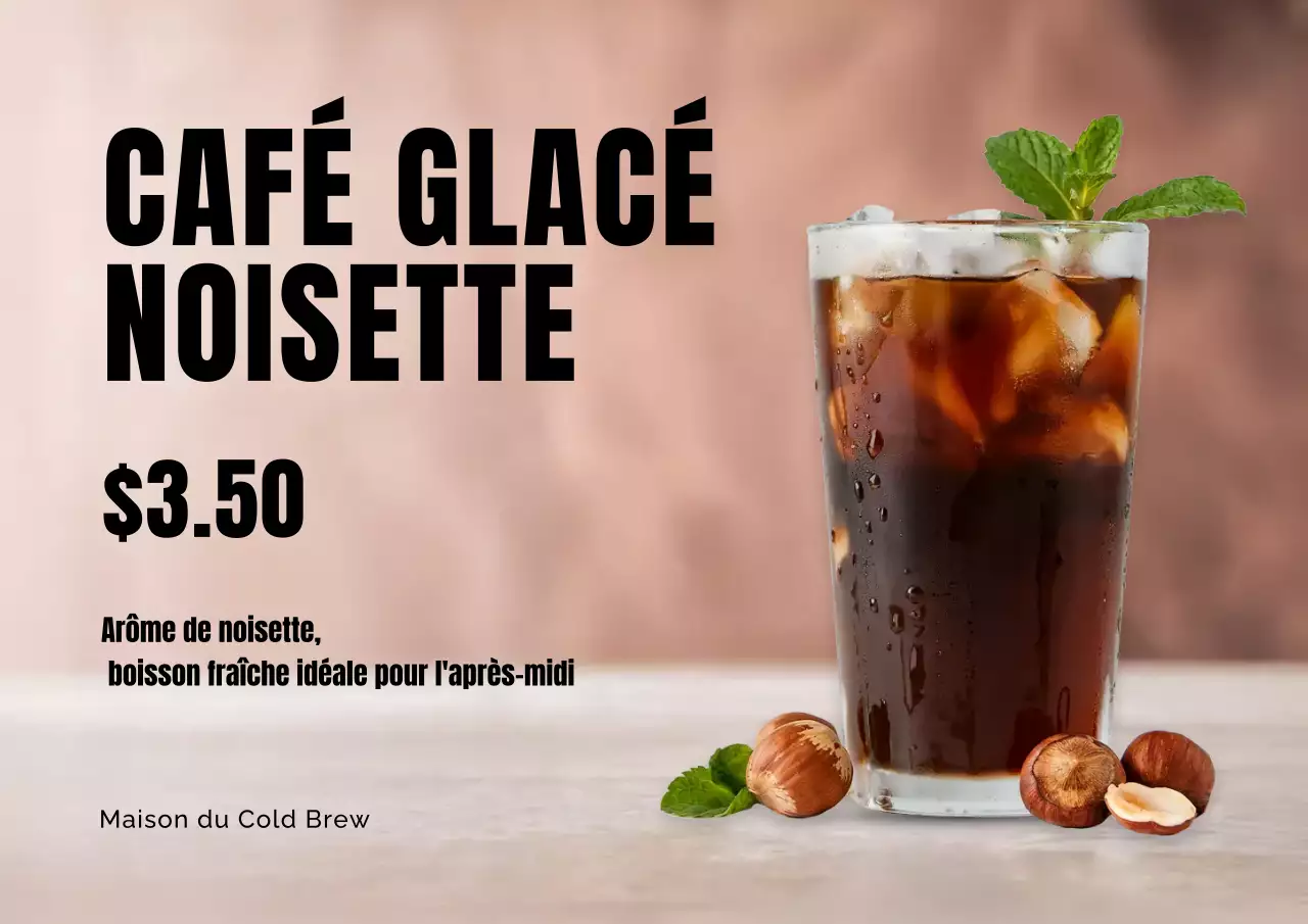 Affiche promotionnelle du café moderne marron