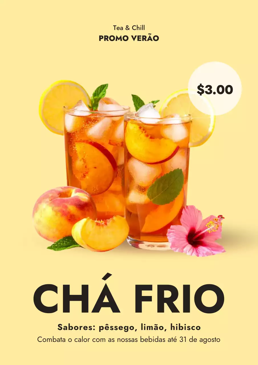 Cartaz promocional de bebidas moderno amarelo