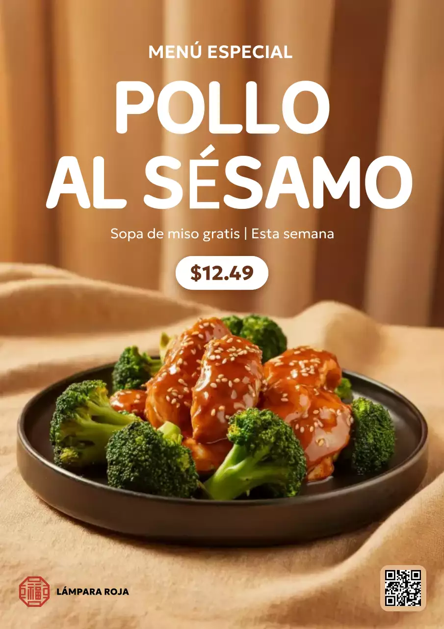 Promoción de comida moderna en beige