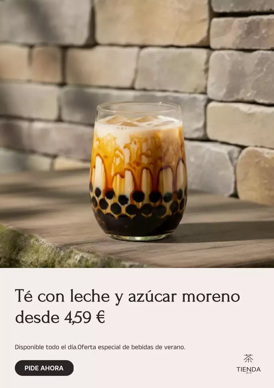 Promoción de bebidas modernas marrones