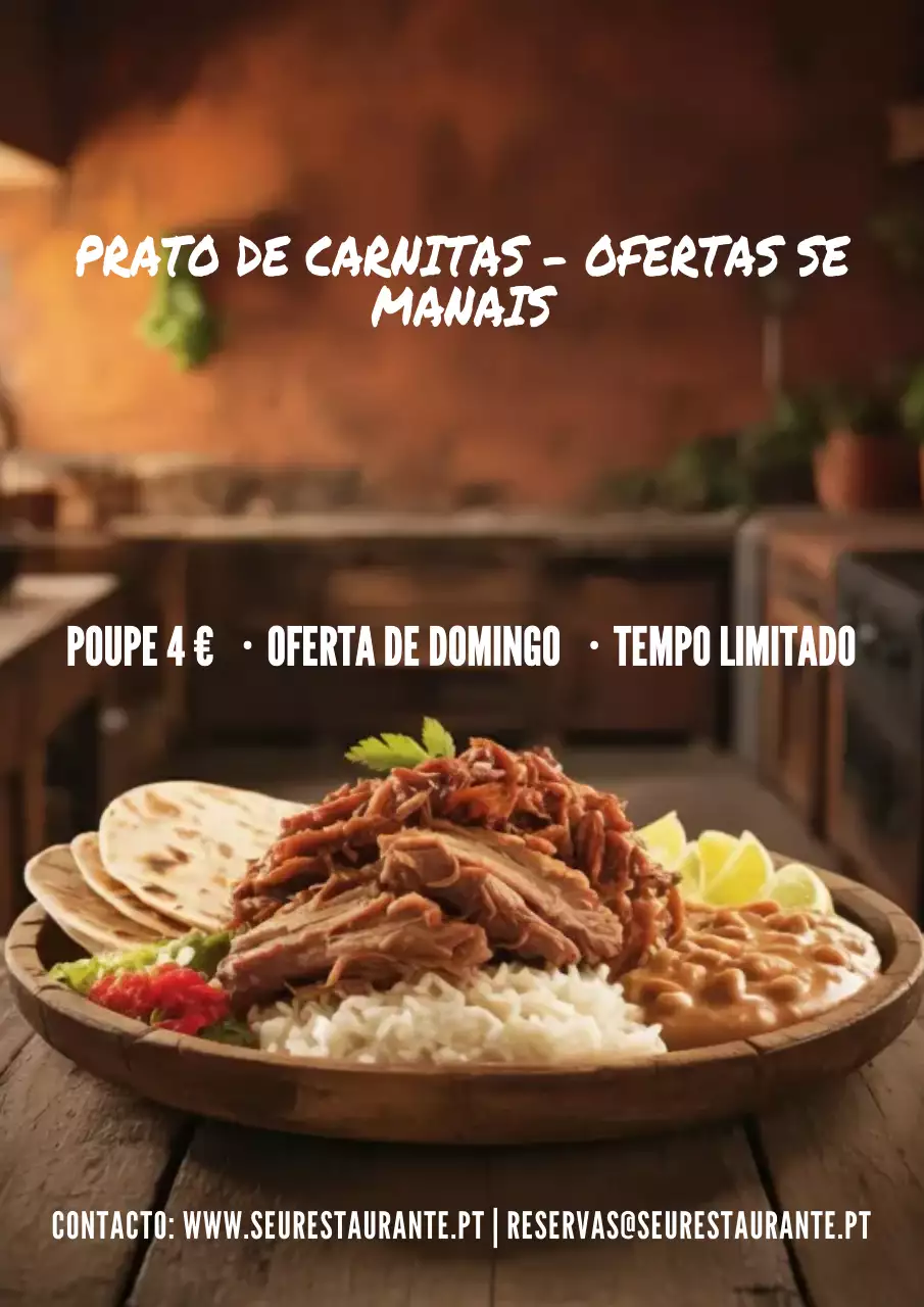 promoção de comida rústica marrom
