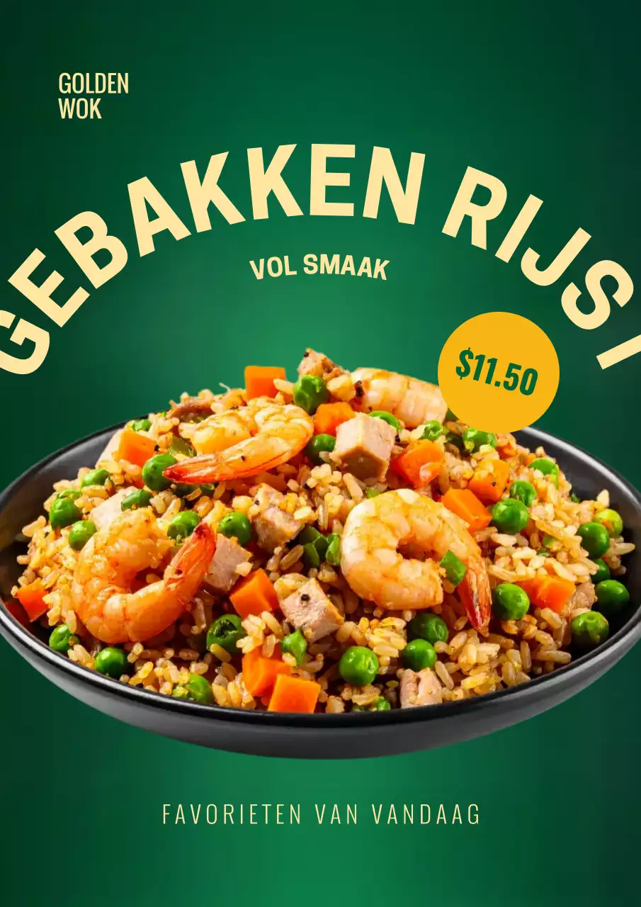 Groene moderne voedselreclameposter