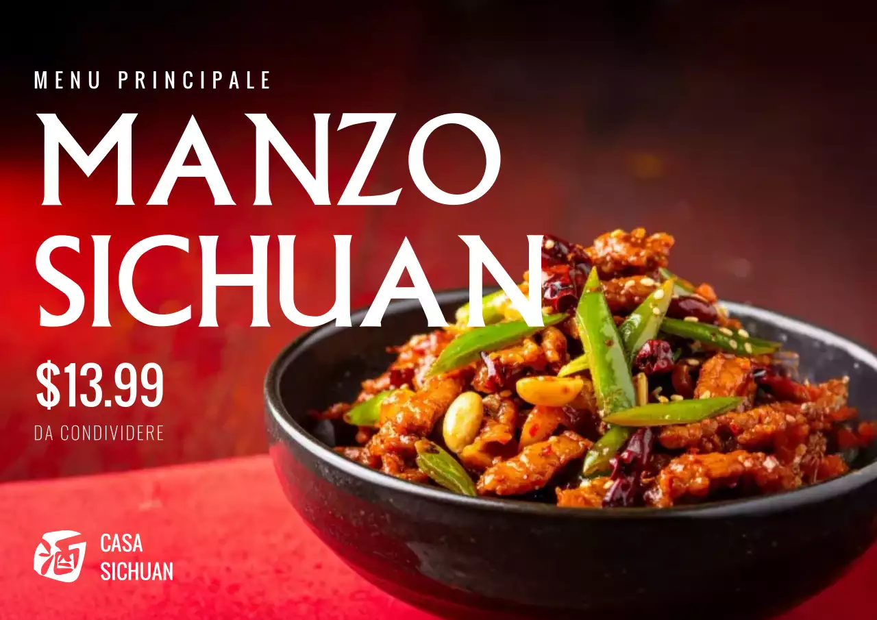 Manifesto pubblicitario della cucina tradizionale rossa