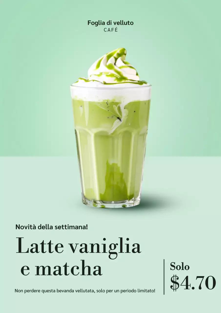 Manifesto pubblicitario della bevanda moderna alla menta