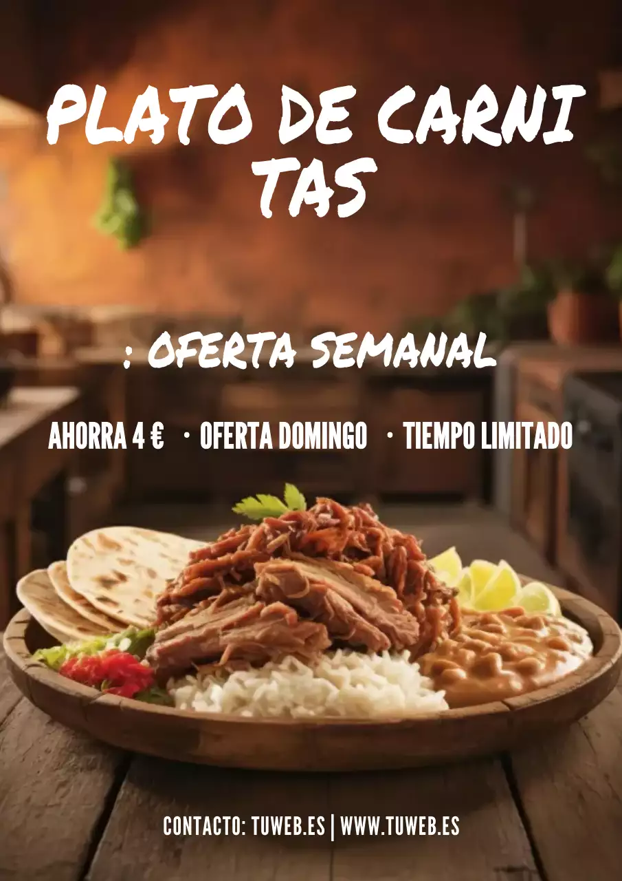 Promoción de comida rústica marrón