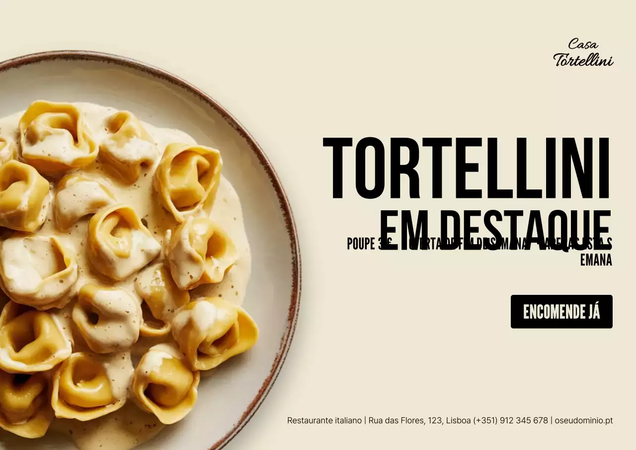 promoção de macarrão moderno bege