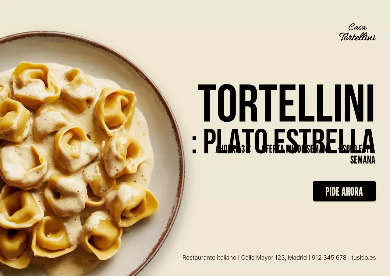 Promoción de pasta moderna beige
