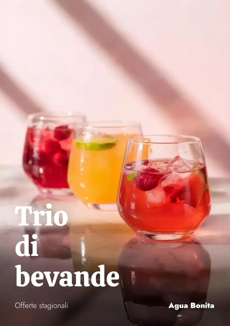 Poster promozionale di bevande moderne rosa