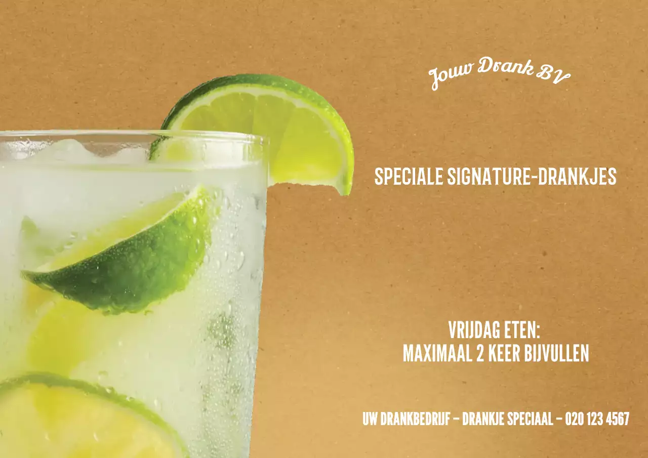 beige rustieke drankpromotie