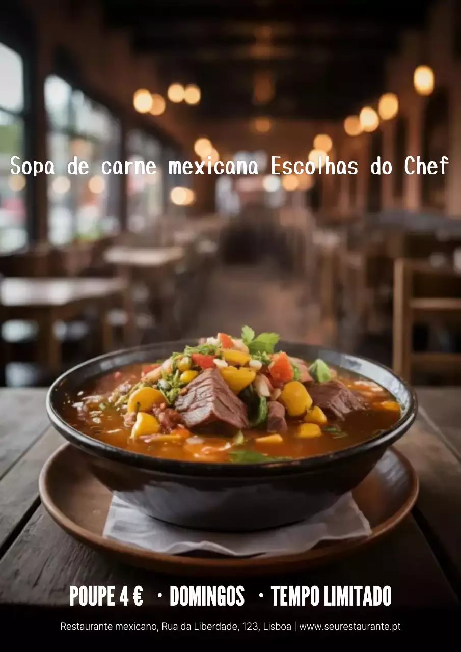 promoção de sopa rústica marrom