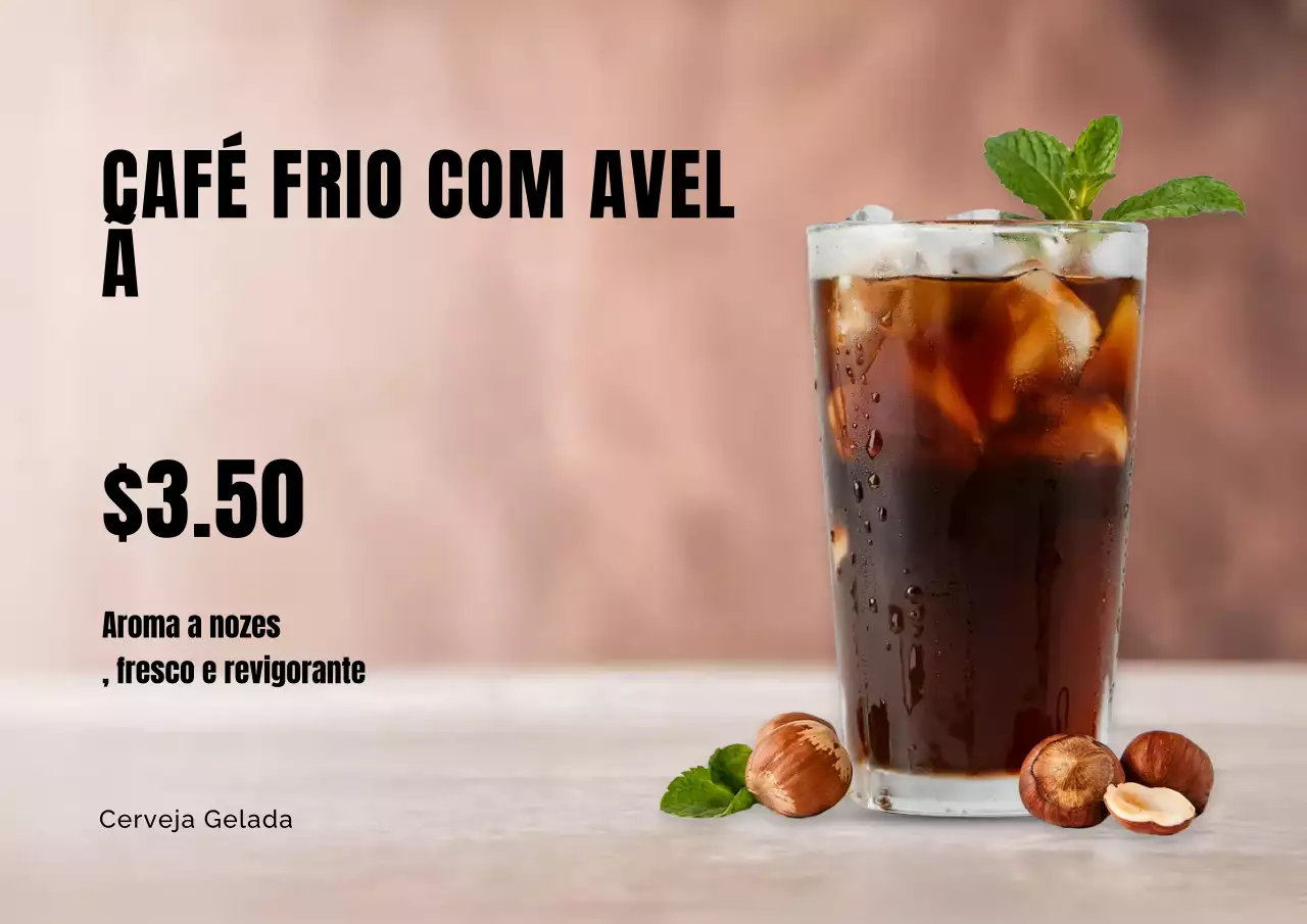 Cartaz promocional de café moderno marrom