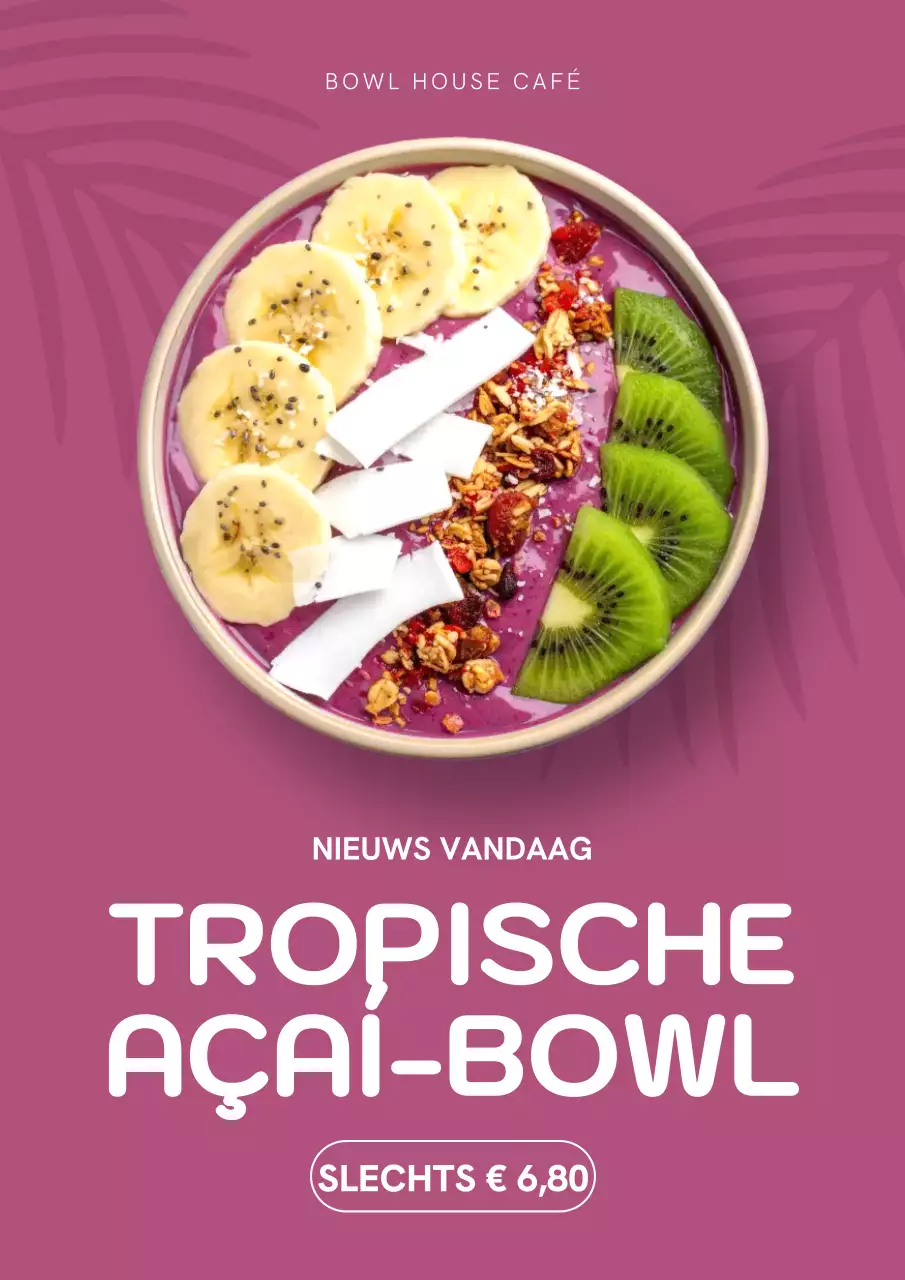 Roze moderne voedselpromotieposter