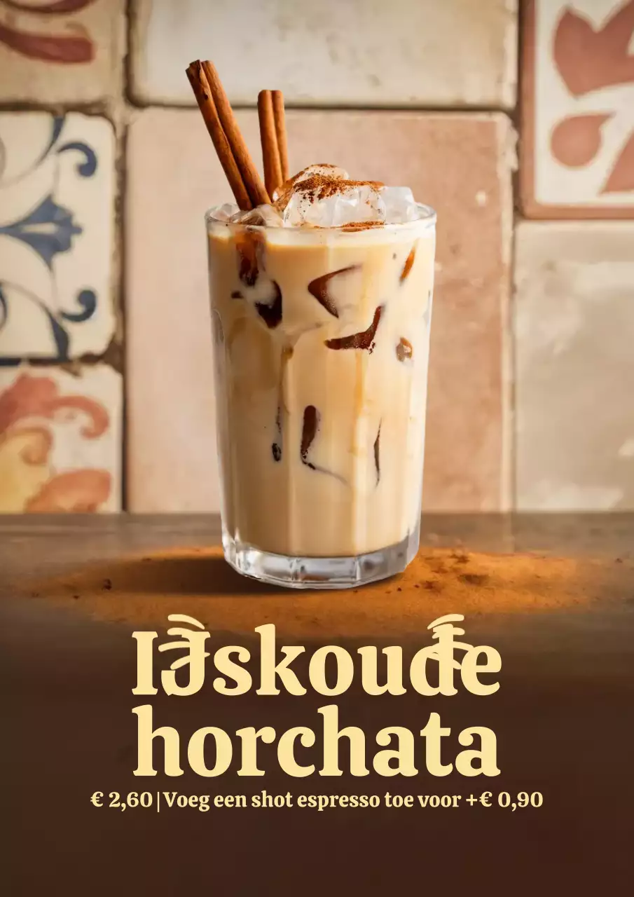 Beige rustieke drankreclameposter