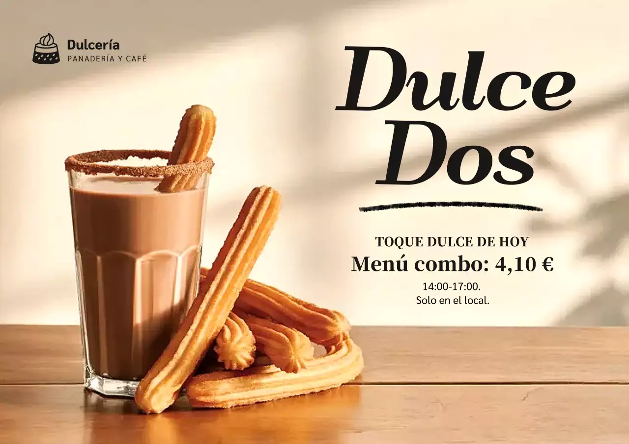 Cartel De Promoción De Postres Modernos Beige