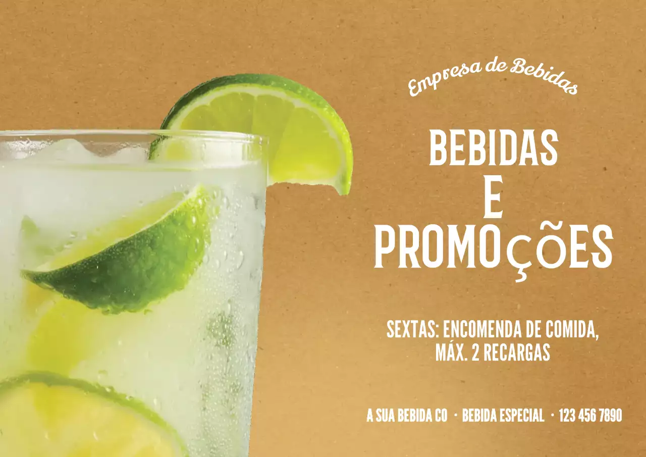 promoção de bebida rústica bege