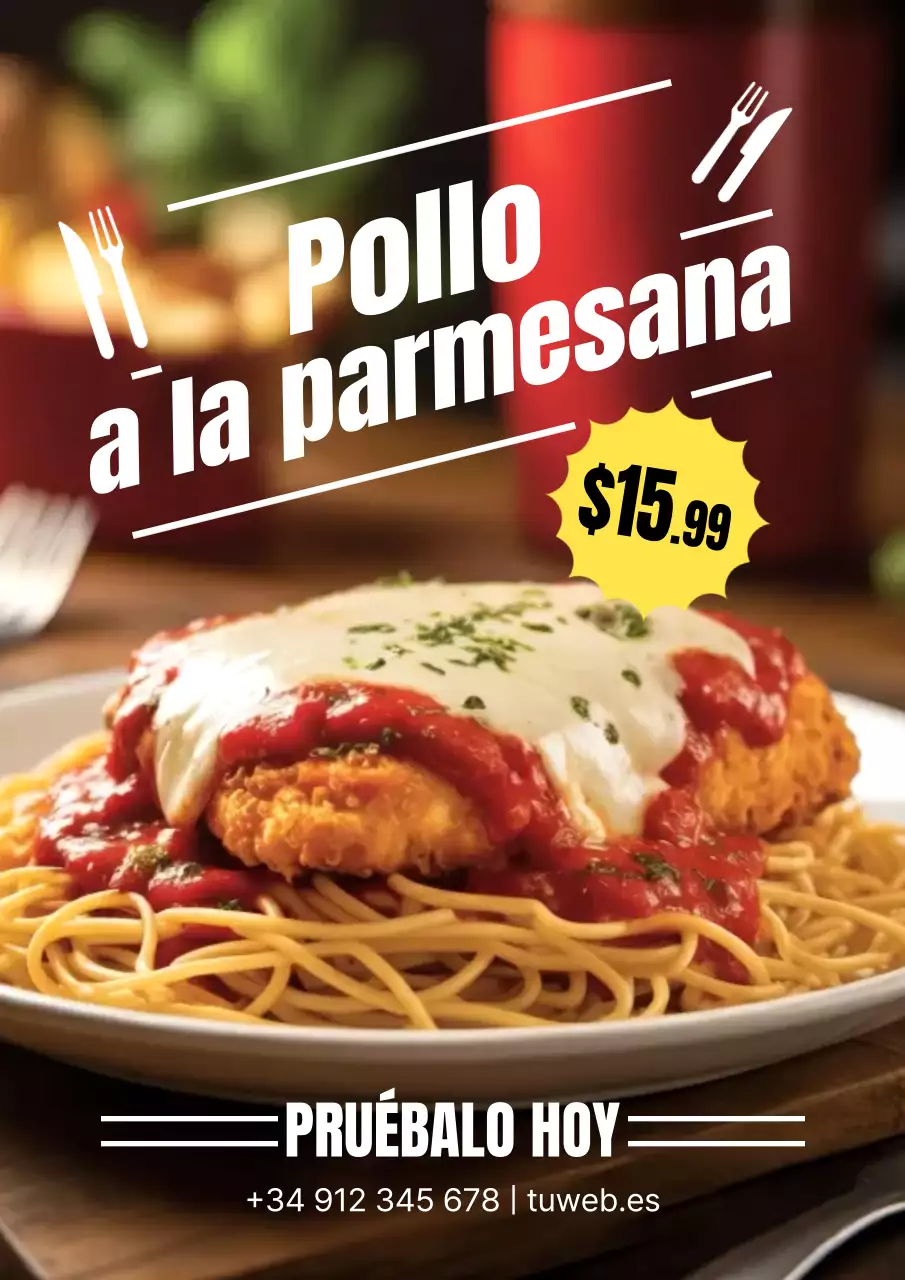 Menú clásico de pollo rojo