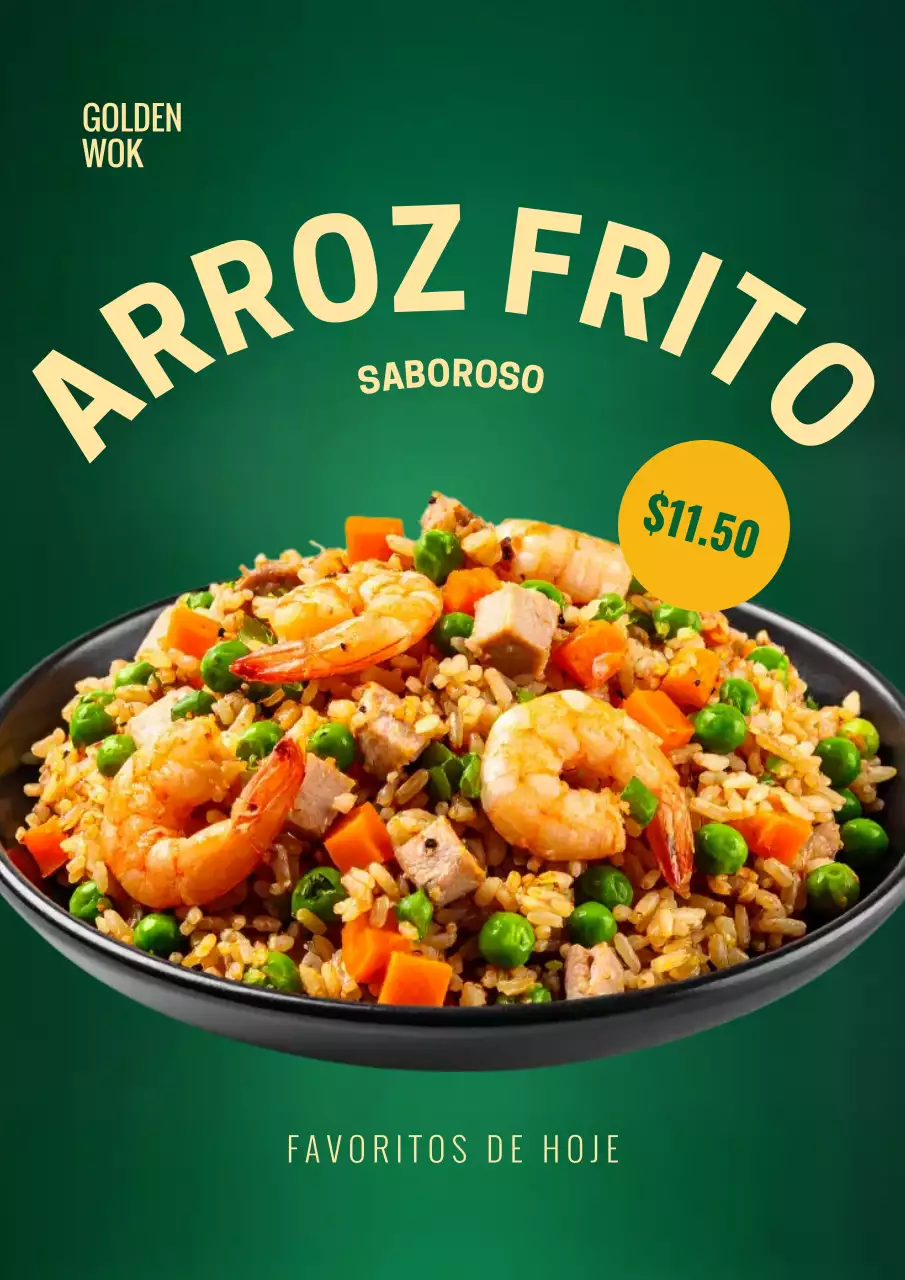 Cartaz de propaganda de comida moderna e verde