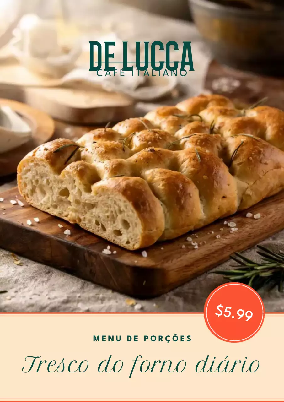 Cartaz promocional de pão clássico bege