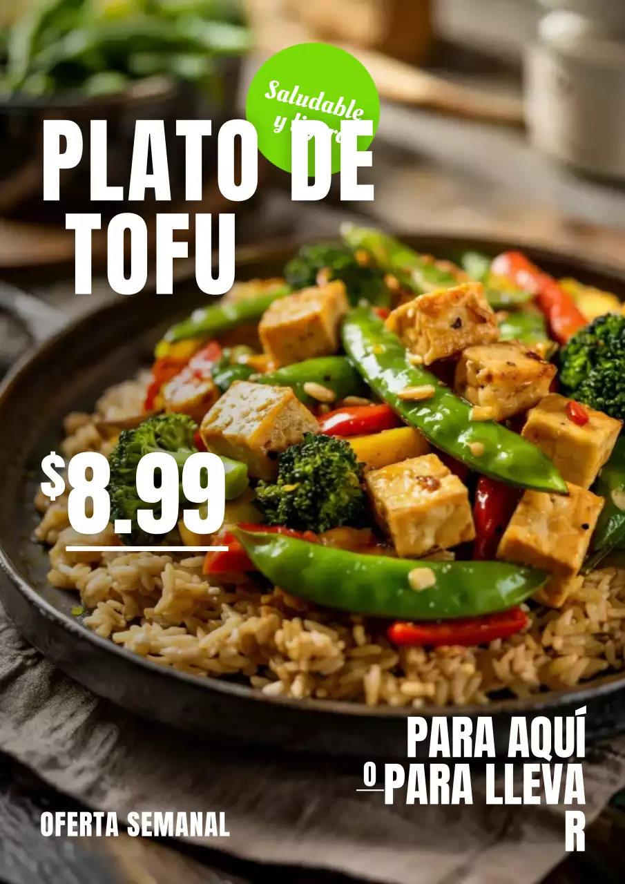 Cartel promocional de almuerzo moderno y ecológico