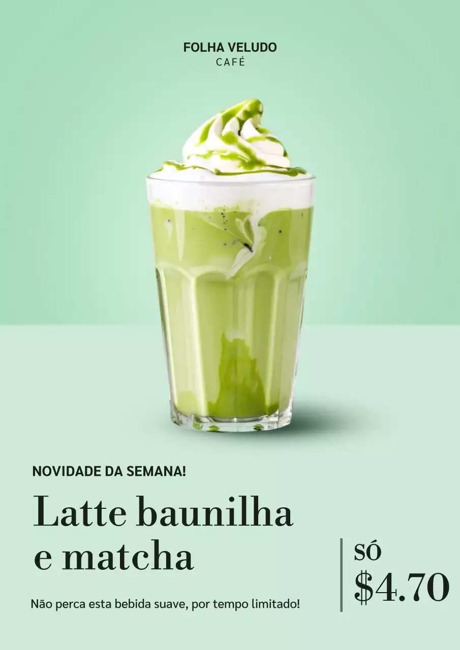 Cartaz de propaganda de bebida moderna de menta