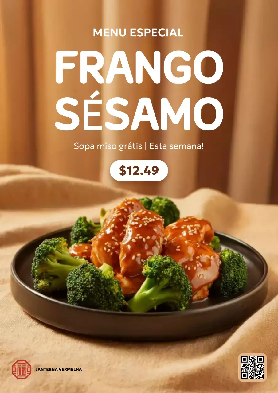 promoção de comida moderna bege