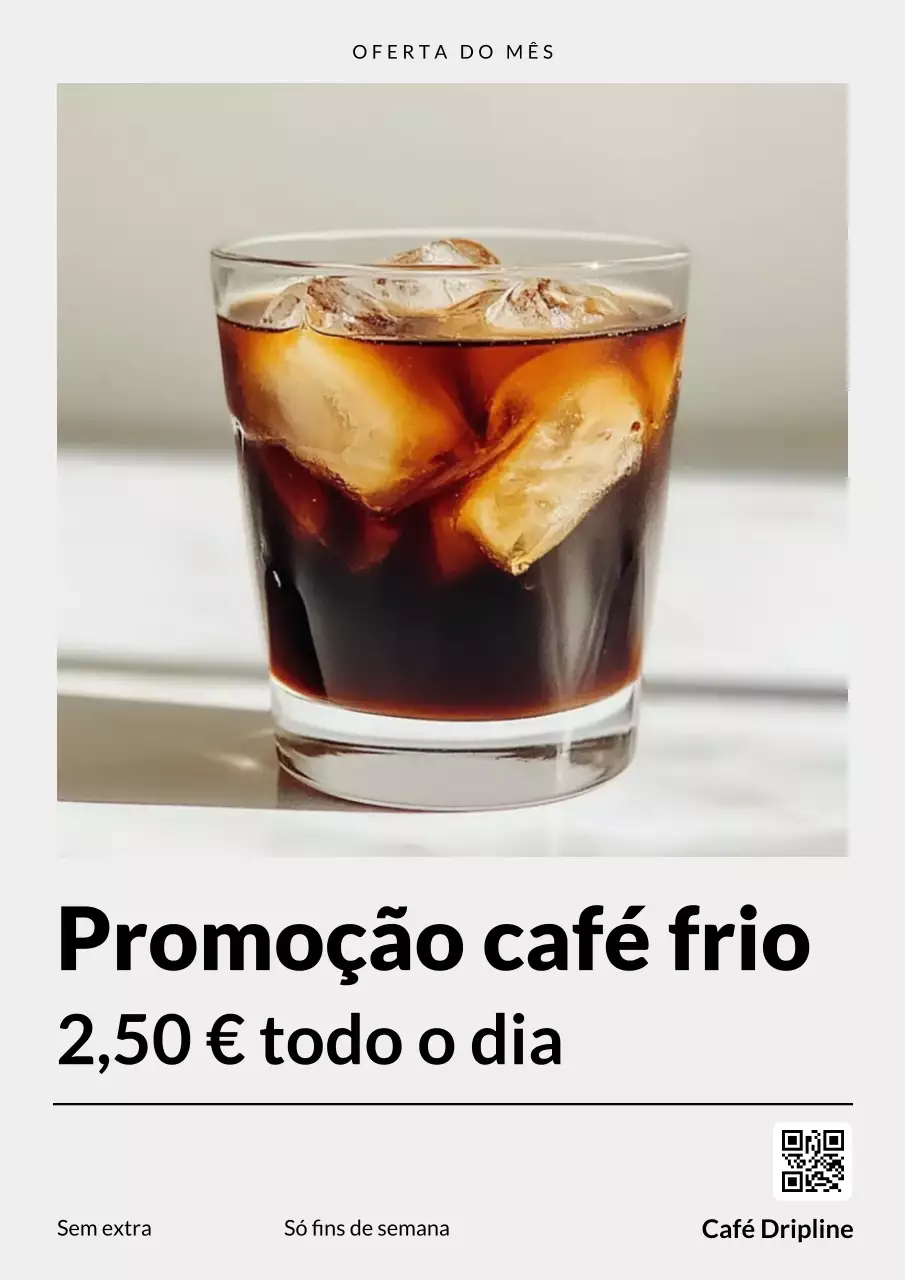 Cartaz promocional de café moderno bege
