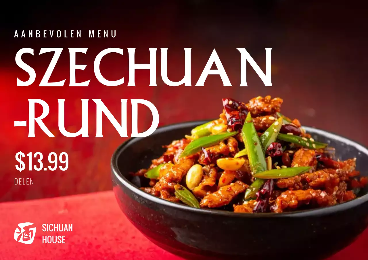 Rode traditionele keuken advertentieposter