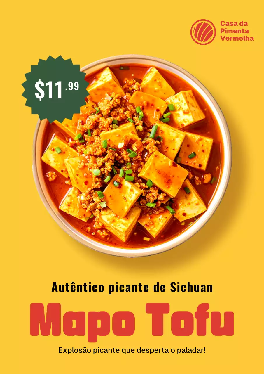 Cartaz de propaganda de tofu moderno amarelo