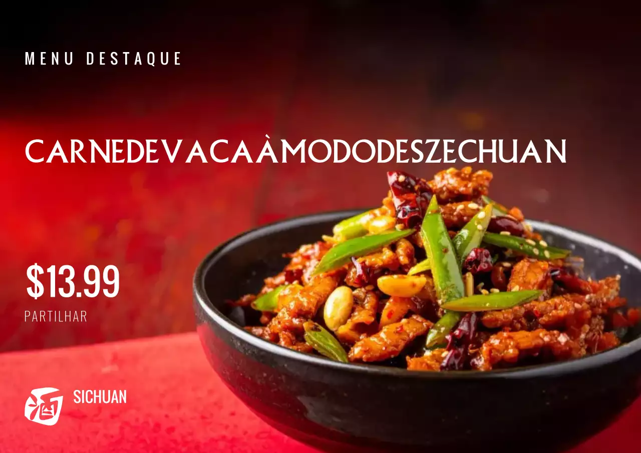 Cartaz publicitário da culinária tradicional vermelha