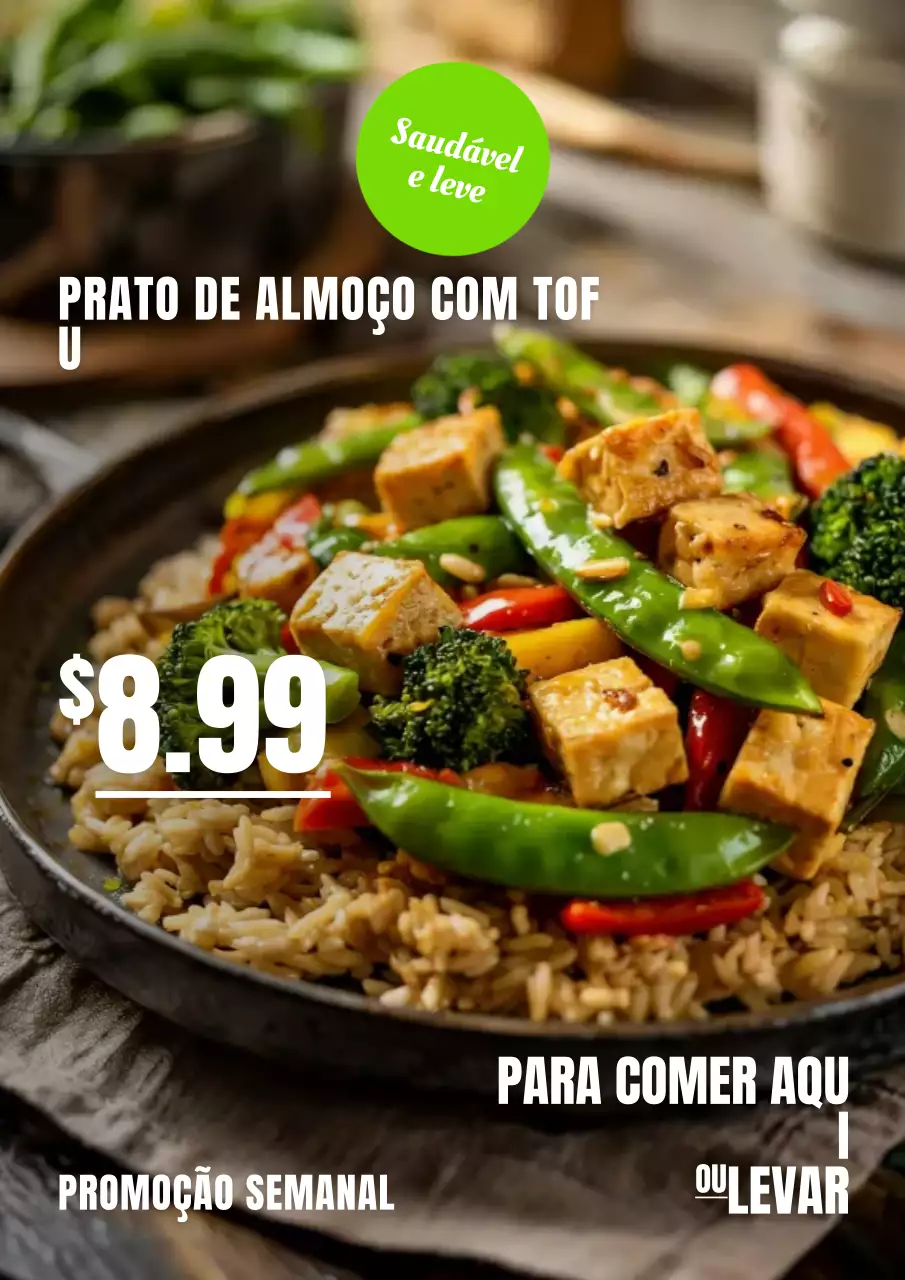 Cartaz promocional de almoço moderno e verde