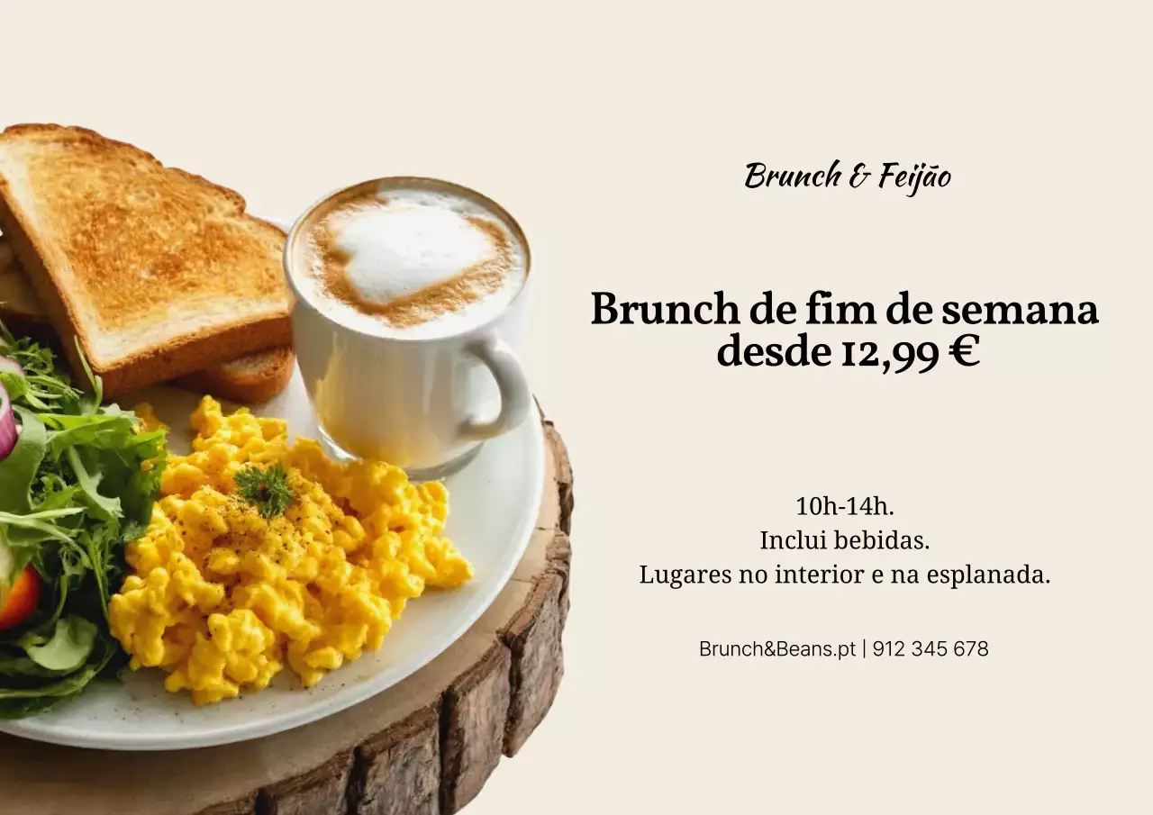 promoção de brunch moderno bege