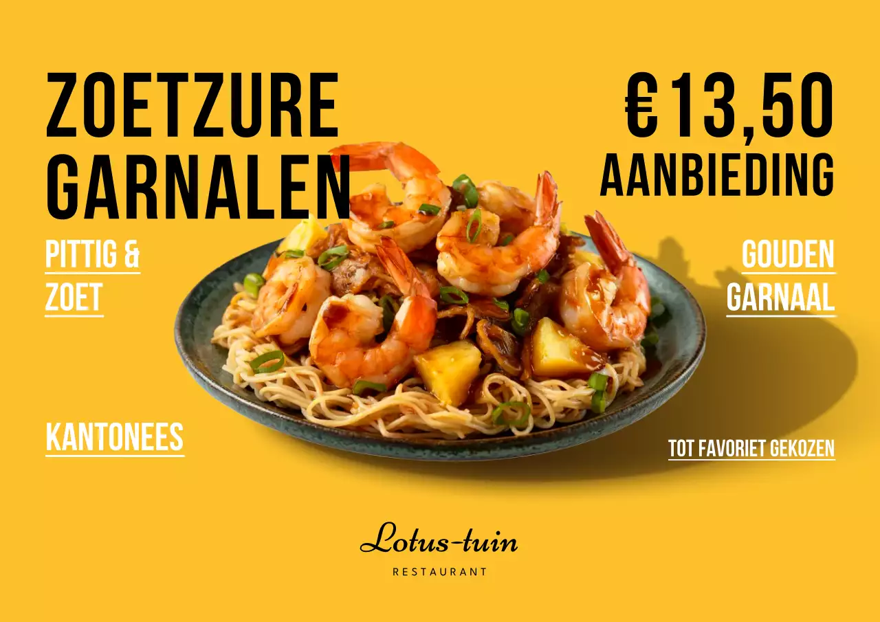 Gele moderne Chinese voedselpromotieposter