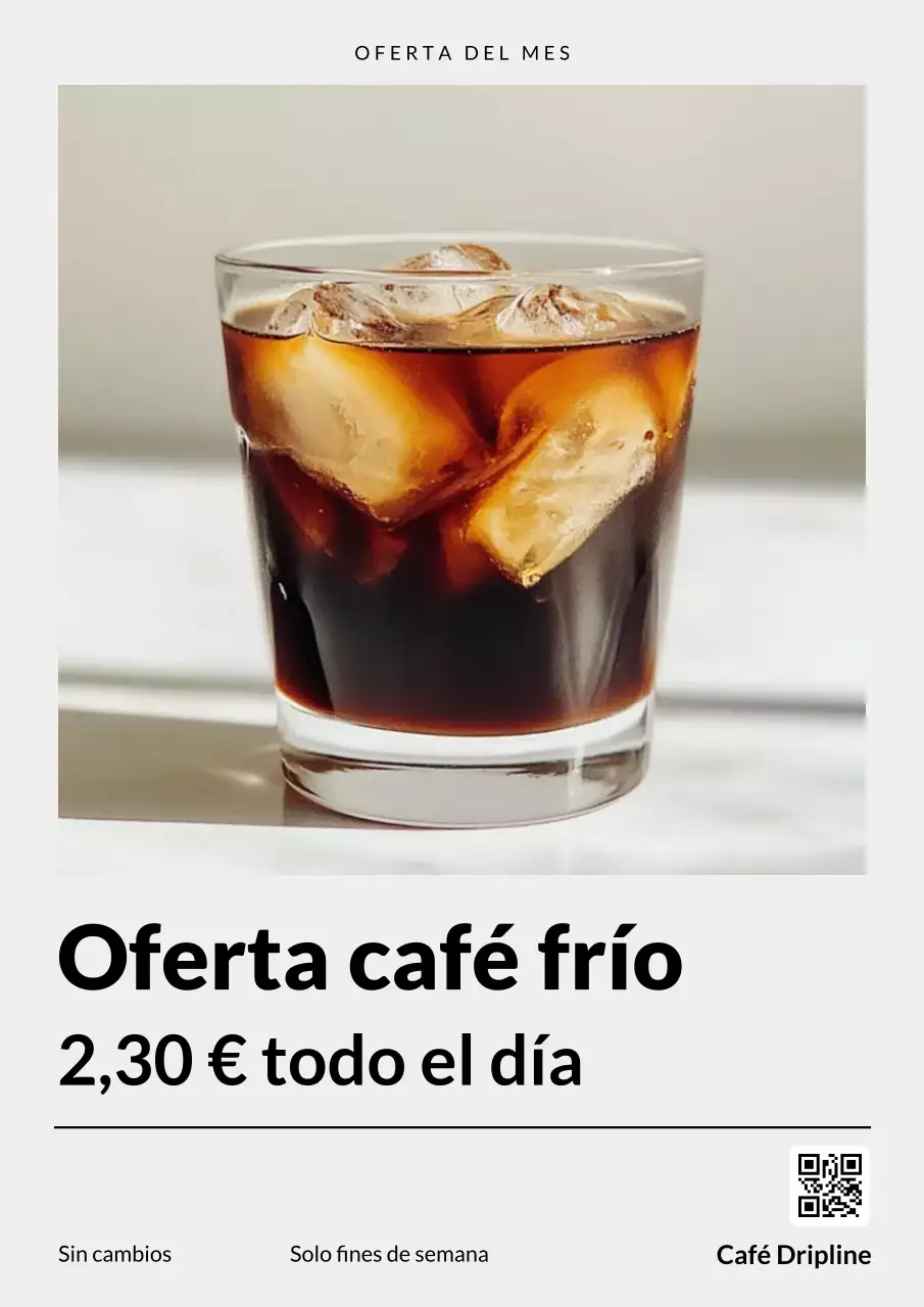 Póster promocional de café moderno beige